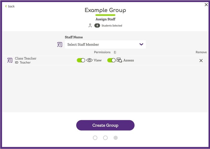 Image showing the last step of adding staff to the group