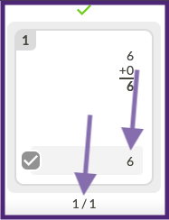 Response box with student response and scoring mark
