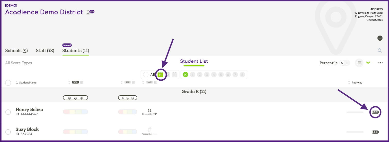 Image indicating how to manually score a student