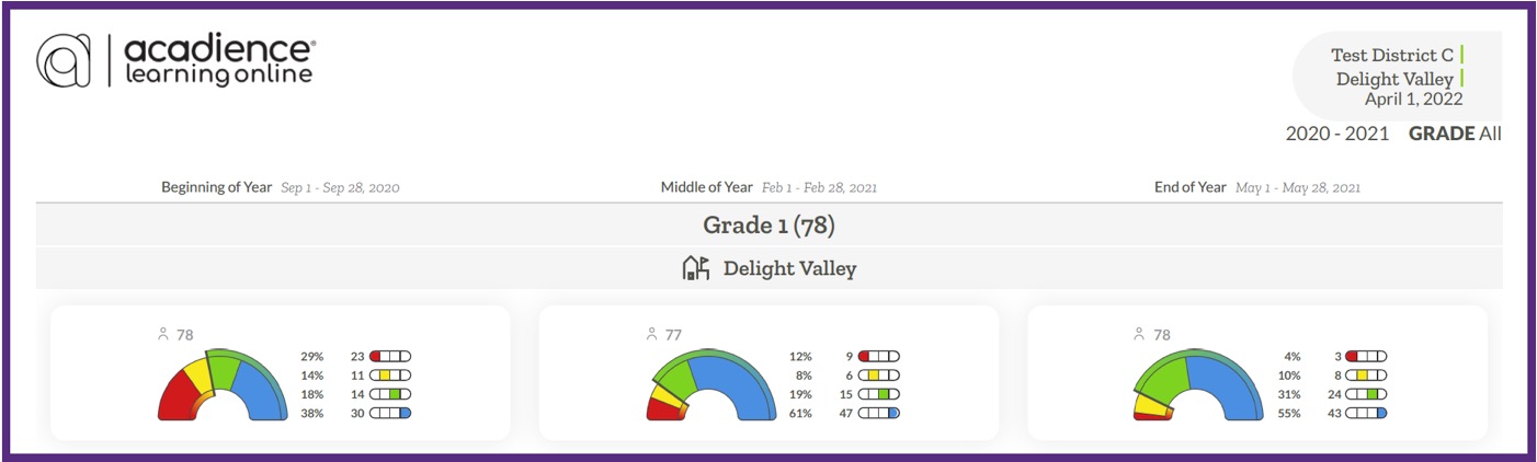 Example of report in print or PDF view