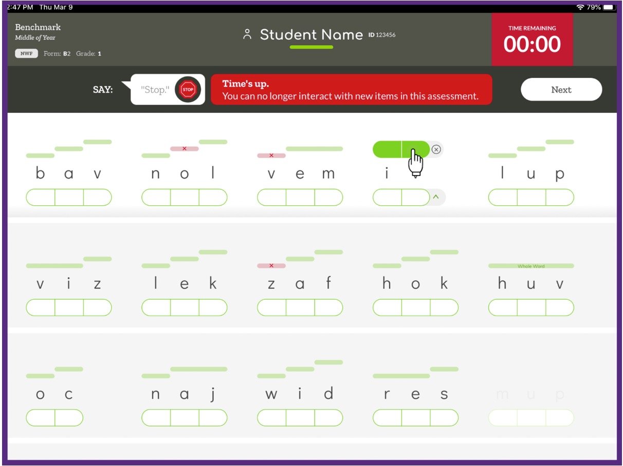 Example review screens with options to edit scoring marks