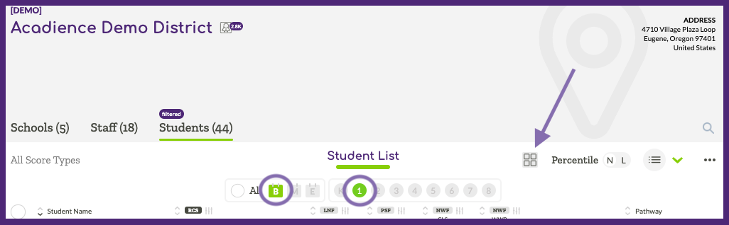 Image indicating the initial grouping suggestions icon