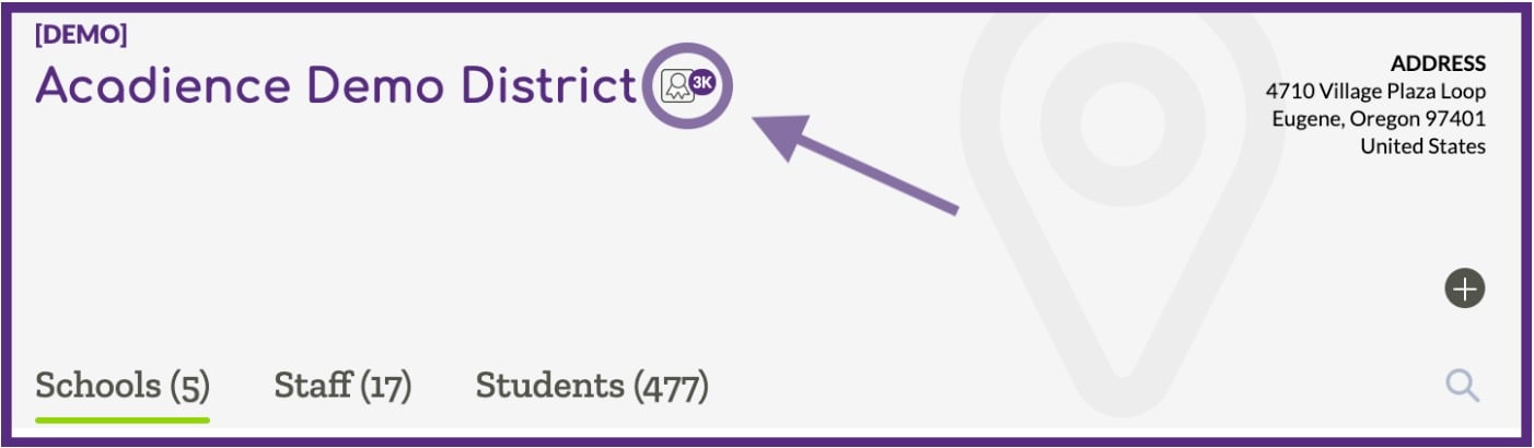 District View indicating the License Tracker button