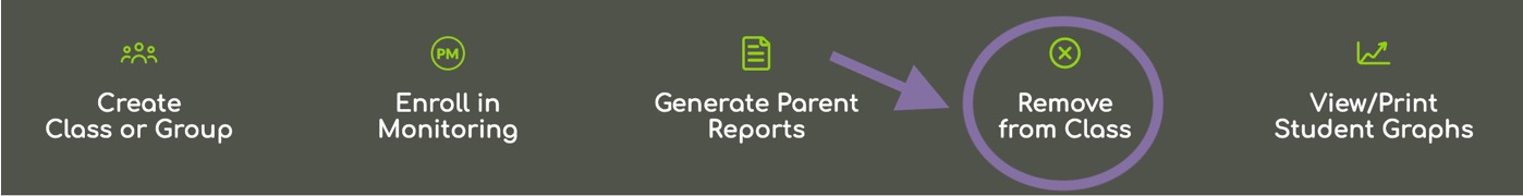 Circled Remove from Class menu option