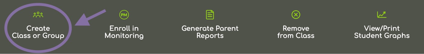 Circled Create Class or Group menu