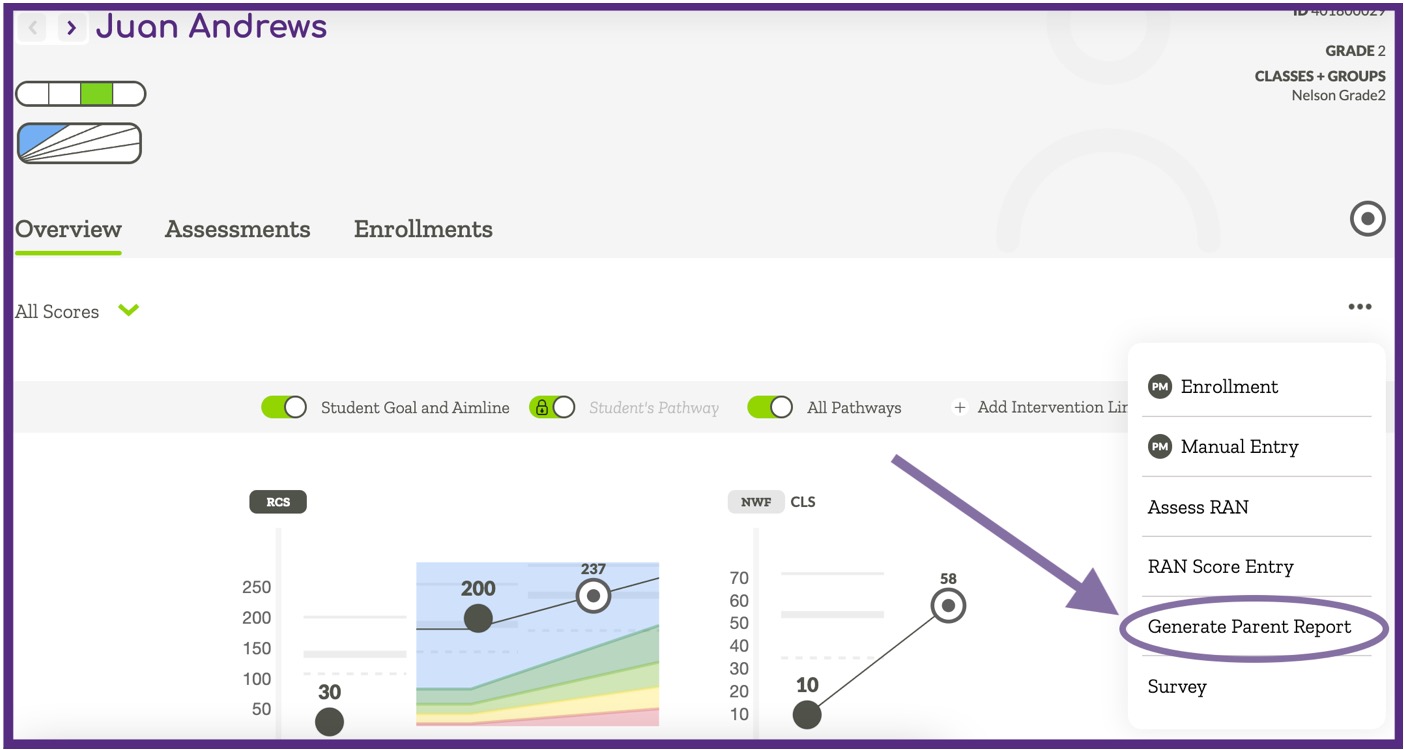 Image showing how to print a parent report
