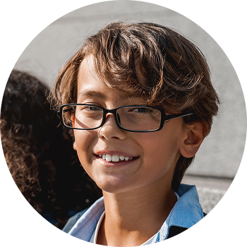 An elementary student representing the Acadience Reading K-6 audience