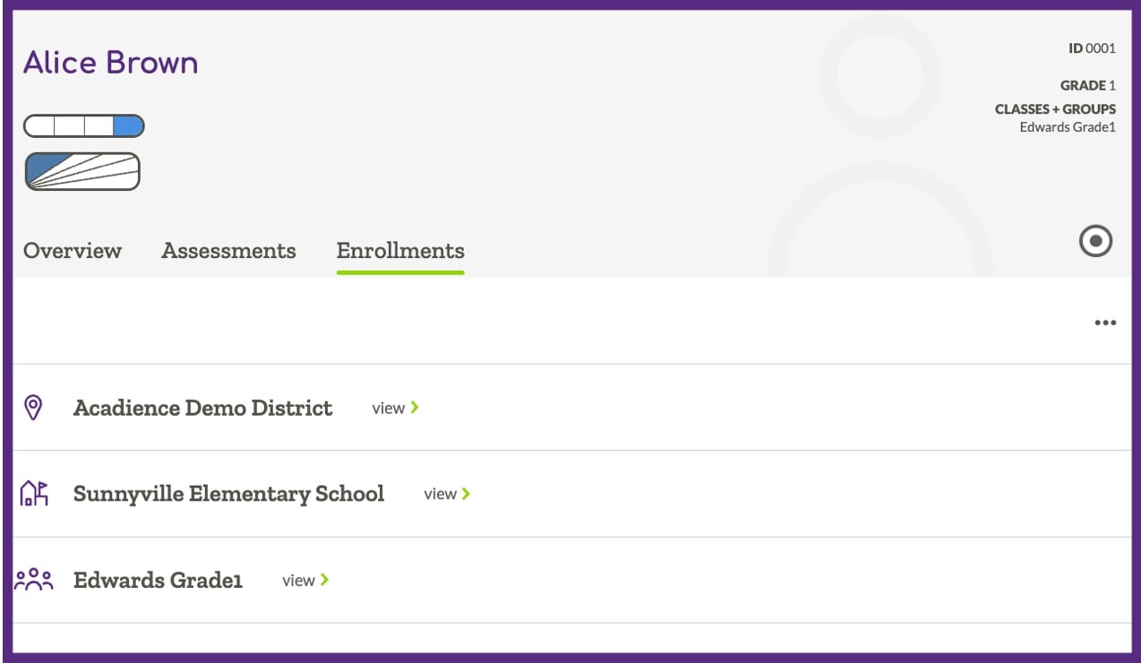 Student Enrollments tab