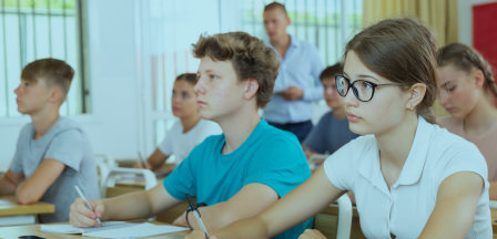 Adolescent students in classroom